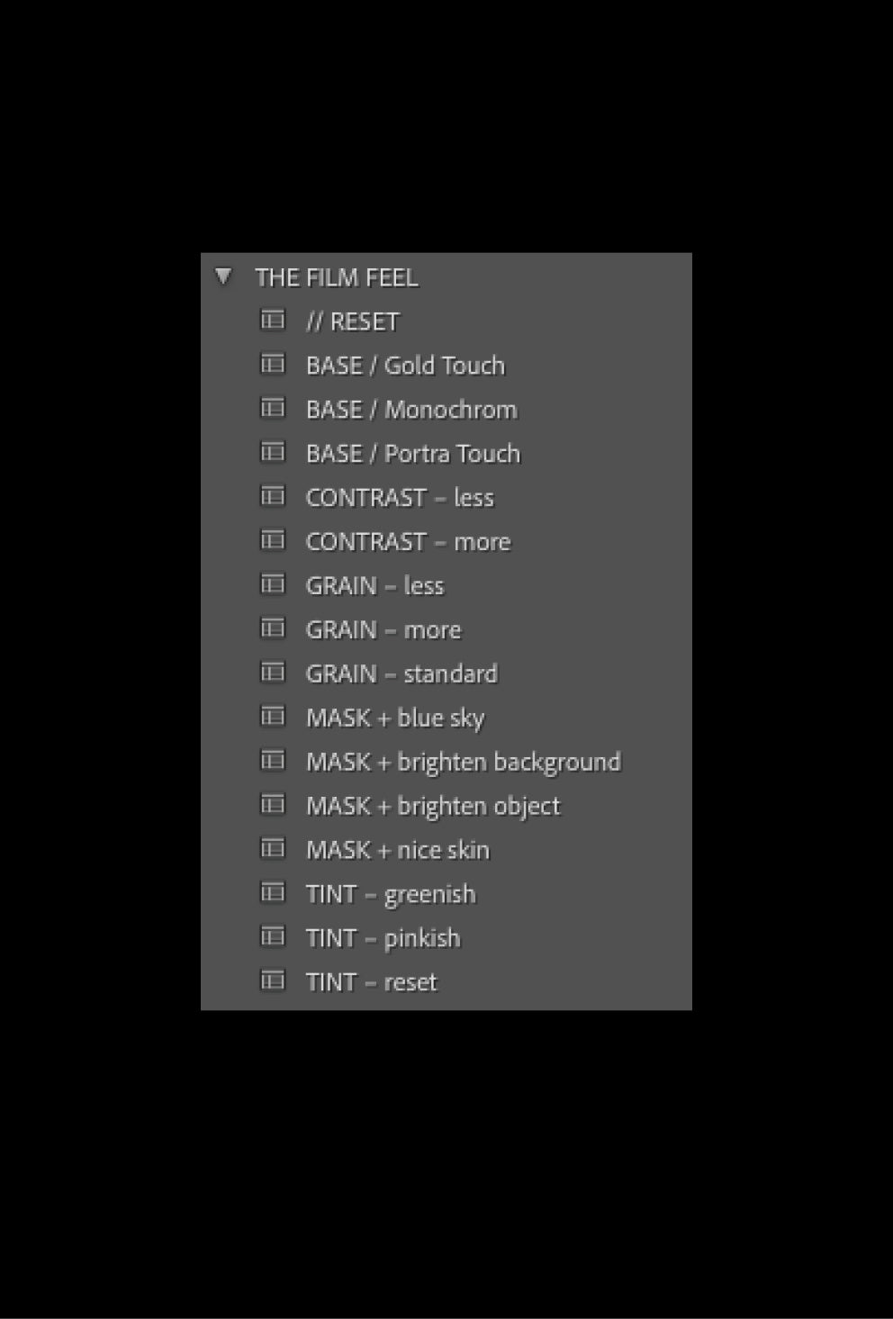 The Film Feel Preset